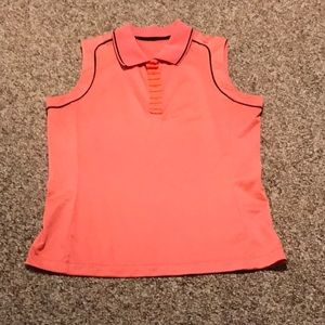 Tail womens golf top sleeveless. Orange. Size M